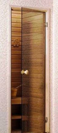 Фото Стеклянные двери для саун закаленное стекло