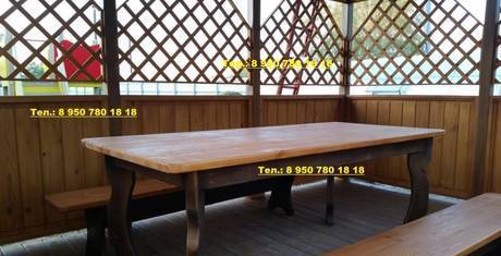 Фото Садовая мебель. мебель из дерева для дачи. Столы скамейки