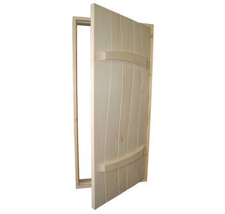 Фото Двери банные ВОЛНА (сосна) 1700*800*40мм с коробкой, клин