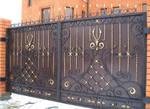 фото Откатные ворота металлические с зашивкой и без