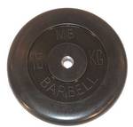 фото Диск обрезиненный черный MB Barbell d-26mm 15кг