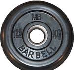 фото Диск обрезиненный черный MB Barbell d-26mm 1,25кг
