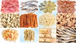фото Сушеные морепродукты, вяленая, сушеная рыба, рыбные снеки, закуски к пиву оптом