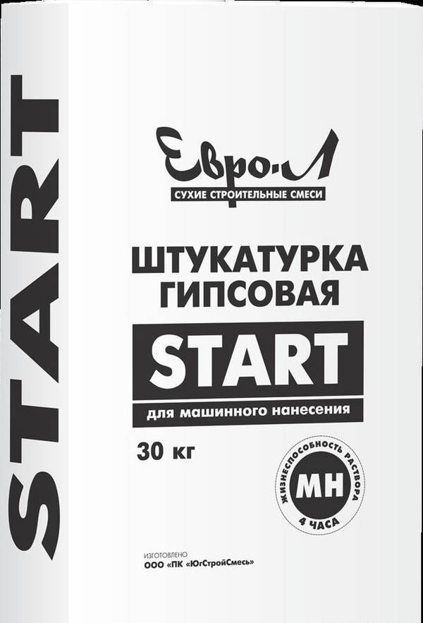 Фото Штукатурка гипсовая START "ЕВРО-Л" машинного и ручного нанес