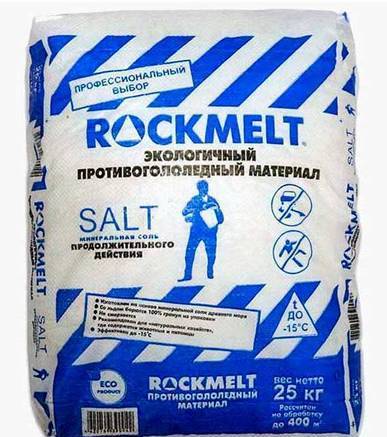Фото Противогололедный материал Рокмелт (Rockmelt) Salt, мешок 20