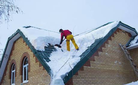 Фото Уборка снега с крыш и территории