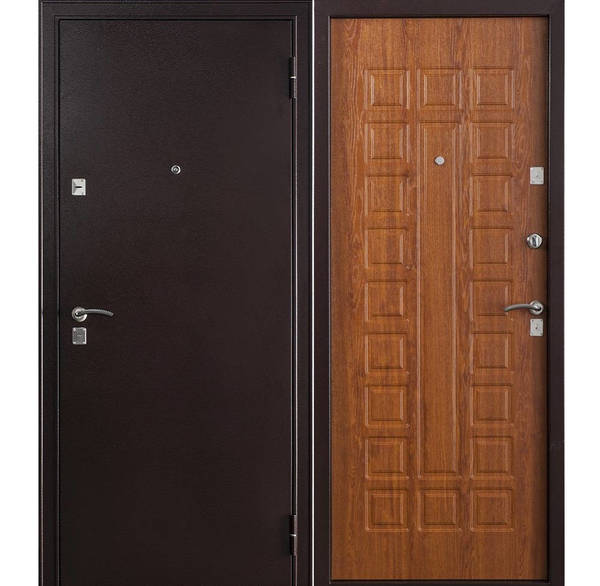 Фото Дверь входная Бульдорс модель-32 дуб золотистый, или венге