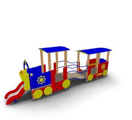 Фото Игровое оборудование для детей «Паровозик с вагончиком»