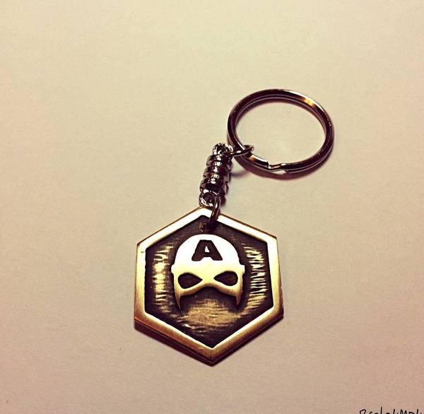 Фото Брелок латунь для ключей «Мстители капитан Америка»