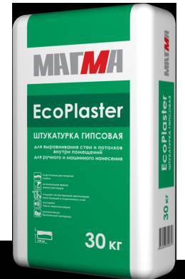 Фото Штукатурка Магма EcoPlaster МР 30кг белая,толщина от 5-30мм