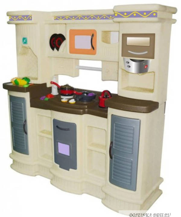 Фото Детская игровая кухня высокая размеры: 1,08 х 0,35 х 1,1 м