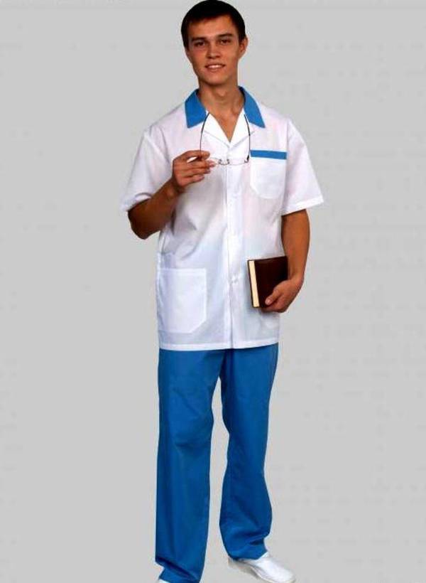 Фото Костюм медицинский мужской тиси с отделкой (без отделки)