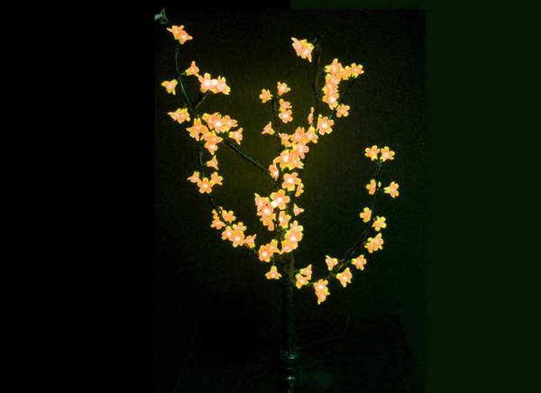 Фото Вишневый куст 96 светодиодов желтый