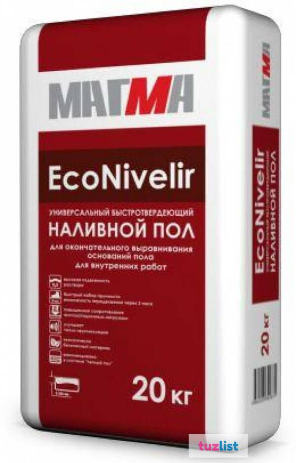 Фото Наливной пол Магма EcoNivelir 20кг быстротвердеющий