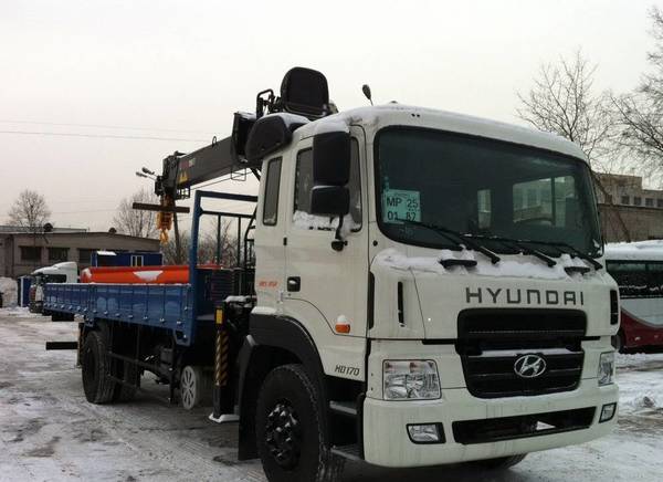 Фото Бортовой грузовик Hyundai HD170 с манипулятором HIAB 190T