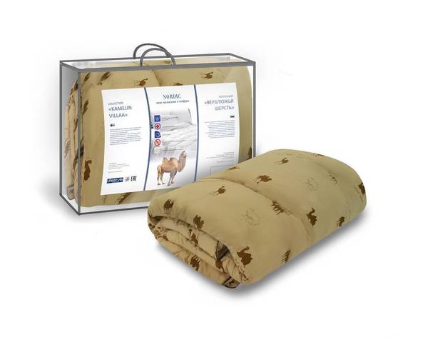 Фото Одеяло Верблюжья шерсть 140х205,ткань тик,в чемодане,овшт-15