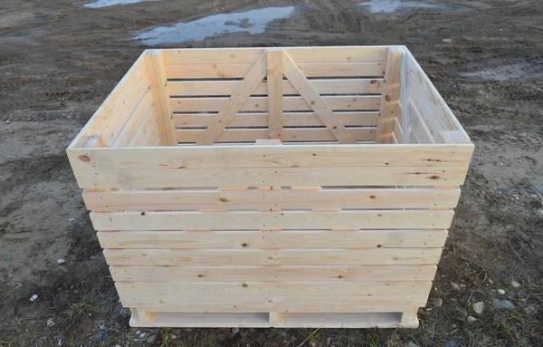 Фото Контейнер деревянный для хранения овощей Ящик деревянный