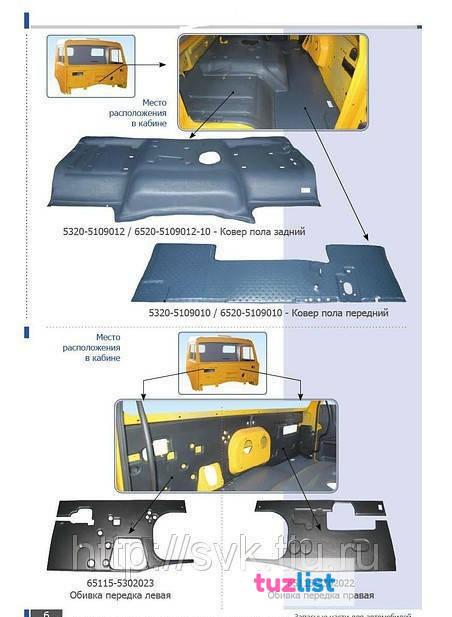 Фото Обшивка (обивка) кабины КАМАЗ