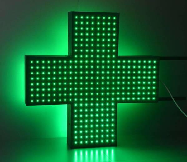 Фото Аптечный крест светодиодный одноцветный