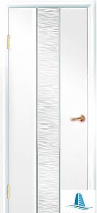 Фото Экошпон двери с алюминиевой кромкой Герда Белый глянец