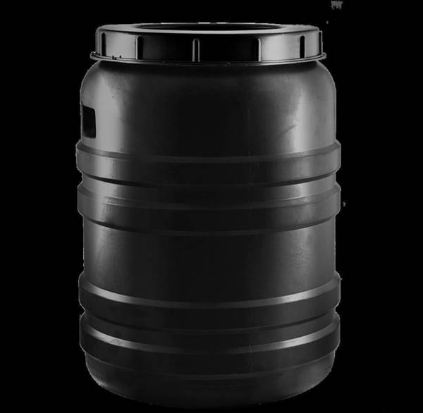 Фото Бочка 50 литров с винтовой крышкой черная