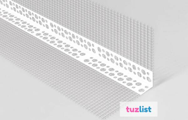 Фото Угол из ПВХ с сеткой 100х150мм для фасадных работ (2,5м)