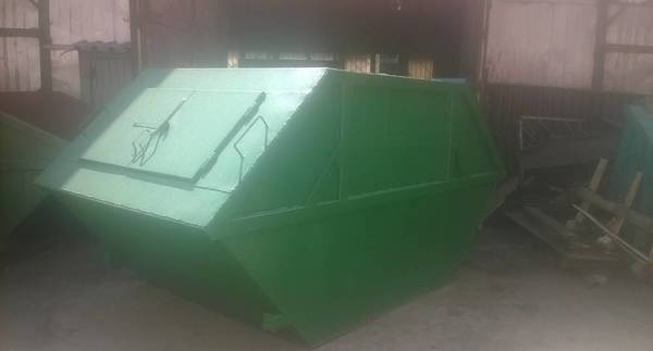 Фото Бункер накопитель 8м3 с крышкой, контейнер для мусора