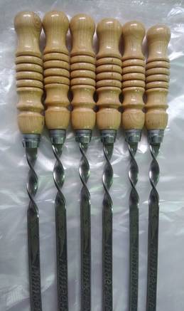 Фото Шампурные наборы с деревянными ручками (9 предметов)