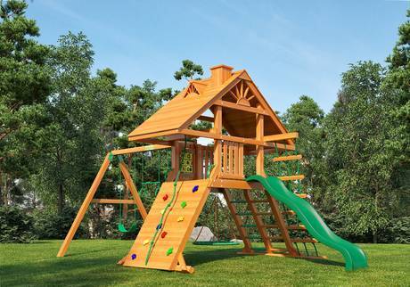 Фото Деревянная детская игровая площадка для дачи "Дворец"
