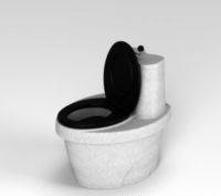 Фото Туалет торфяной"Rostok"с термосиденьем,белый,черный гранит