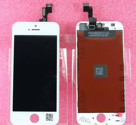 Фото Дисплей для "iPhone" 5 тачскрин белый с рамкой крепления