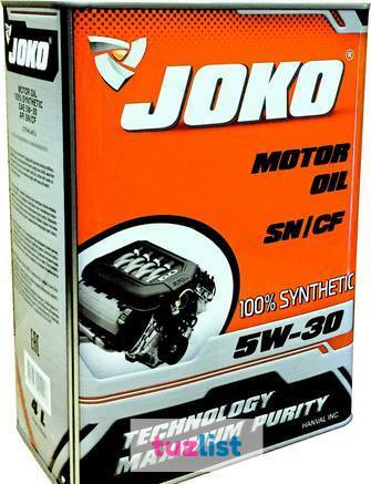 Фото Моторное масло JOKO Gasoline 100% Synthetic SN/CF 5w-30 4л