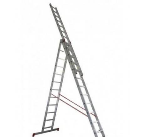 Фото Лестница 3х12 ступеней алюминиевая трёхсекц Россия