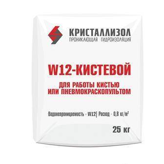 Фото Проникающая гидроизоляция Кристаллизол W12-Кистевой, 25 кг