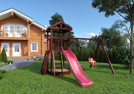 Фото Детская площадка для дачи "Башня Фани Gride" со скалодром