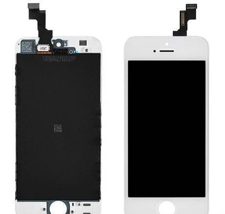 Фото Дисплей для "iPhone" 5S тачскрин белый с рамкой AAA