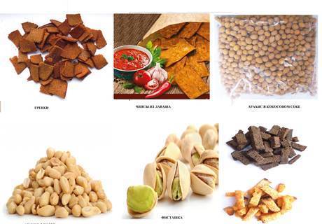 Фото Снеки: арахис – 20 видов, фисташки, сухарики, гренки- 5 видо