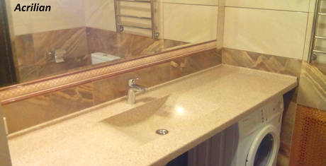 Фото Столешница для ванной с литой раковиной