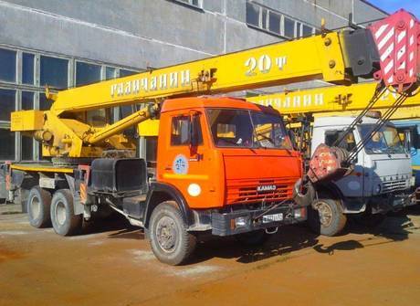 Фото Аренда автокрана КАМАЗ - с грузоподъёмностью стрелы 20 тонн