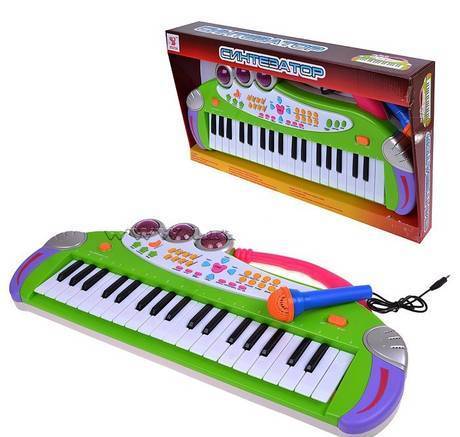 Фото Пианино на батарейках с микрофоном 2 цвета