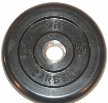 Фото Диск обрезиненный черный MB Barbell d-26mm 2,5кг