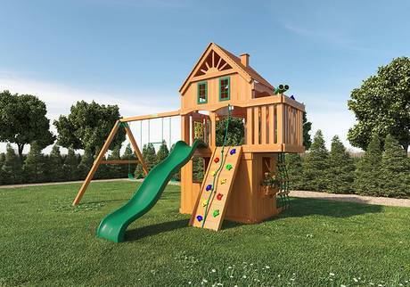 Фото Деревянная детская игровая площадка для дачи "Бастион 2"