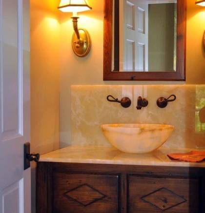 Фото Столешница для ванной из желтого мрамора Краснодар и Адыгея