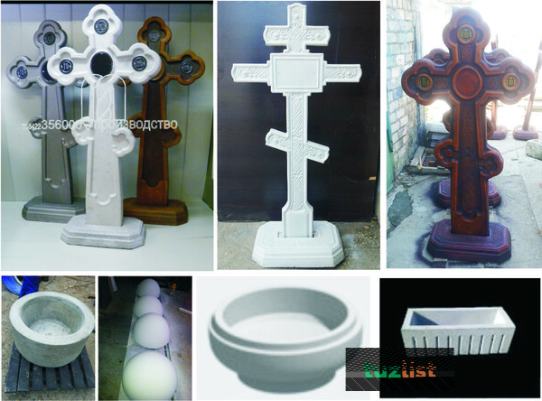 Фото Кресты надгробные,бордюры,цветочницы,таблички малые архитектурные формы