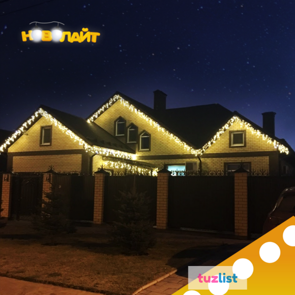 Фото Новогоднее освещение домов, подсветка фасадов