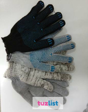 Фото Перчатки ХБ зимние с ПВХ (двойные), 5 н 7,5 кл.