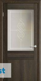 Фото Межкомнатная дверь Рим EcoTex Дуб оксфорд со стеклом Экошпон