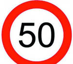 фото Наклейка Знак ограничения скорости 50