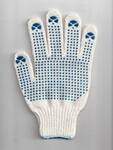 Фото №2 Перчатки Х/Б с ПВХ 5 нит.7,5 класс (белые) Gloves with PVC c