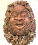 Фото №2 Деревянная маска бога виноделия "Диониса"